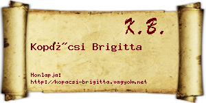 Kopácsi Brigitta névjegykártya